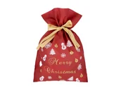 Pozostałe akcesoria świąteczne - Worek Mikołaja na prezenty bordowy - 30 x 45 cm - 1 szt. - miniaturka - grafika 1