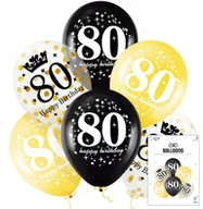 Balony i akcesoria - ZESTAW BALONÓW Z KONFETTI NA 80 URODZINY JUBILUSZOWE DEKORACJA URODZINOWA - miniaturka - grafika 1