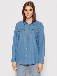 Koszule damskie - Wrangler Koszula jeansowa W5S9LWX8E Niebieski Regular Fit - grafika 1