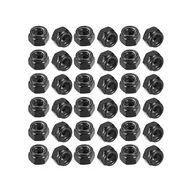 Śruby i nakrętki - 50 sztuk nakrętek sześciokątnych M6, nakrętka zabezpieczająca ze stali nierdzewnej, czarna nakrętka samozabezpieczająca do śrub, regulacja i mocowanie - miniaturka - grafika 1