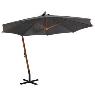 vidaXL Parasol ogrodowy na jodłowym słupku antracyt 3,5x2,9 m 313768 - Parasole ogrodowe - miniaturka - grafika 1