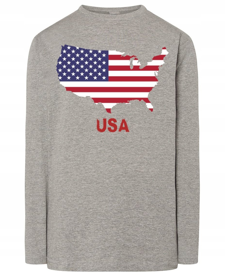 Longsleeve męski fajny nadruk USA r.M