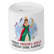 Skarbonki - Skarbonka Dla Kingi na Urodziny na Prezent z Nadrukiem ze Zdjęciem + Opakowanie na prezent (wzór 01) - miniaturka - grafika 1