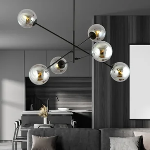 Emibig LINEAR 6 BLACK/GRAFIT 1167/6 lampa sufitowa żyrandol nowoczesny klosze 1167/6 - Lampy sufitowe - miniaturka - grafika 5
