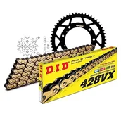 Części motocyklowe - Zestaw łańcuchów DID stal 428VX / 142 zapięcie na klips do Derbi Senda R Baja 125 ccm rok prod. 2004-2015 - miniaturka - grafika 1