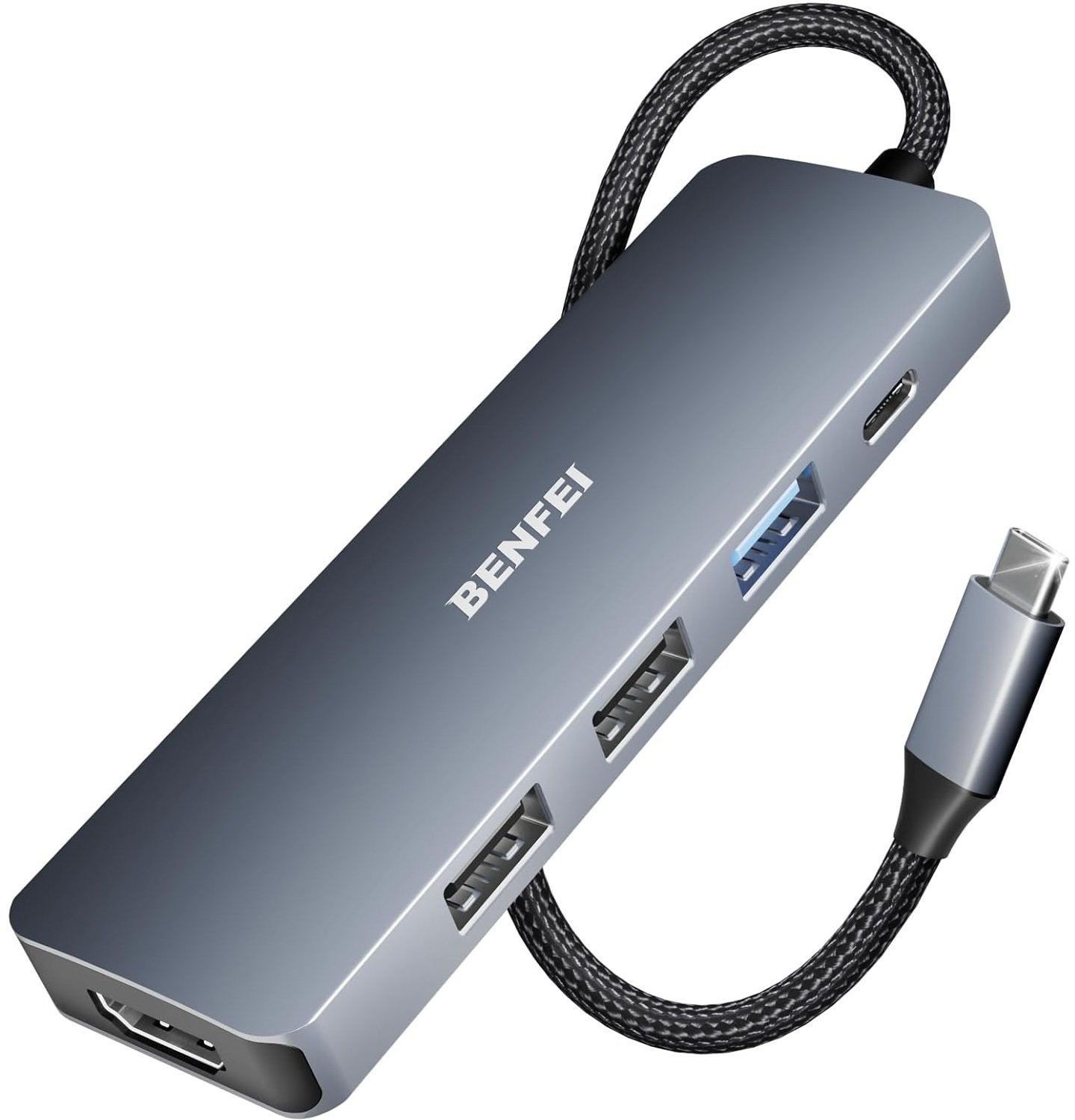 Фото - Кардридер / USB-хаб Benfei Hub Usb C Hdmi 4K 3xUsb Pd 5W1