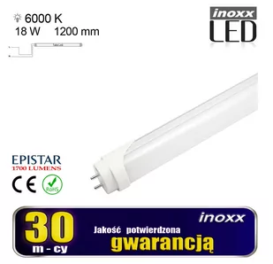 Świetlówka led 120cm 18w 6000k t8 g13 jednostronna zimna - Świetlówki - miniaturka - grafika 1