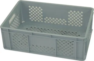 Artech Pojemnik transportowy EURO 200, dno i ścianki ażurowe, wym. 600 x 400 x 200 mm szary - Pojemniki przemysłowe - miniaturka - grafika 1
