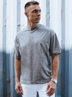 T-shirt męski z nadrukiem ciemnoszary Dstreet RX5523 - Koszulki męskie - miniaturka - grafika 1
