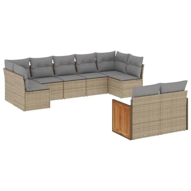 Zestaw mebli ogrodowych modułowych beżowy rattan PE, wymiary: 62x62x69 cm