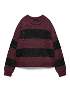 Swetry damskie - Vero Moda Sweter w kolorze bordowo-czarnym - miniaturka - grafika 1