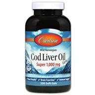 Witaminy i minerały dla sportowców - CARLSON Wild Norwegian Cod Liver Oil Gems Super 1,000mg 250caps - miniaturka - grafika 1