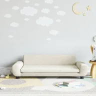 Meble do sypialni - vidaXL Sofa dla dzieci, kremowe, 100x54x33 cm, aksamit - miniaturka - grafika 1