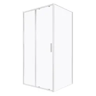 Kabiny prysznicowe - Kabina prysznicowa Solid DS+SC 130 x 80 CHR szkło transparentne 6 mm, profile chrom, drzwi przesuwane KERRA - miniaturka - grafika 1