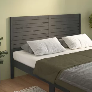 Lumarko Wezgłowie łóżka, szare, 126x4x100 cm, lite drewno sosnowe - Inne meble do sypialni - miniaturka - grafika 1