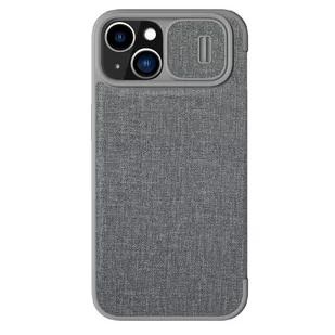 Nillkin Qin Cloth Pro Case etui do iPhone 14 Plus osłona na aparat kabura pokrowiec obudowa z klapką szary - Etui i futerały do telefonów Nillkin Qin Cloth Pro Case etui do iPhone 14 Plus osłona na aparat kabura pokrowiec obudowa z klapką szary - Etui i futerały do telefonów - miniaturka - grafika 1