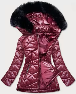DAMSKA KURTKA PRZEJŚCIOWA PLUS SIZE BORDOWA (MM21-76) - FC MINA - Kurtki damskie - miniaturka - grafika 1