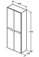 Szafki łazienkowe - Ideal Standard STRADA Szafka wysoka 466x1184x220 kolor szary lakier K2684WH - miniaturka - grafika 1