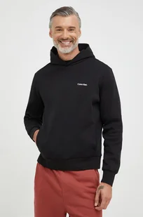 Calvin Klein bluza męska kolor czarny z kapturem gładka - Bluzy męskie - miniaturka - grafika 1