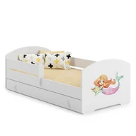 Łóżka dla dzieci i młodzieży - Łóżko dziecięce LUK z szufladą i barierką 160x80 Syrenka - miniaturka - grafika 1