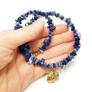 Niebieski sodalit i rybka naszyjnik choker kolia - Naszyjniki - miniaturka - grafika 1