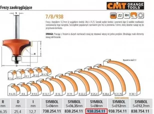CMT Frez HM R=6,35 D=25,4 I=12,7 S=8 938.254.11 - Frezy - miniaturka - grafika 1