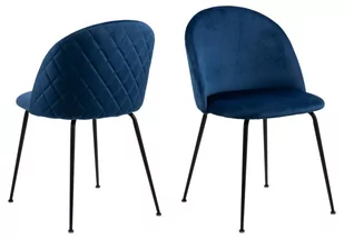 Krzesło tapicerowane Louise, krzesło do jadalni, glamour, ciemnoniebieskie - Krzesła - miniaturka - grafika 1