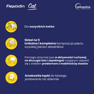 VETOQUINOL Flexadin Cat 60kąsków - Suplementy i witaminy dla psów - miniaturka - grafika 4