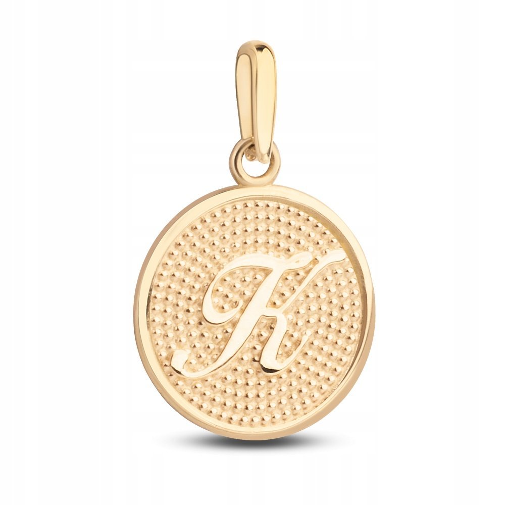 ZŁOTA WYJĄTKOWA ZAWIESZKA MEDALIK LITERKA K 333