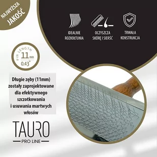 TAURO Pro Line Szczotka groomerska prostokątna S - Szczotki i furminatory - miniaturka - grafika 4