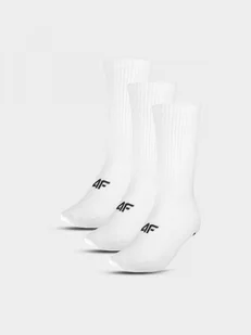 Damskie skarpetki basic (3-pack) 4F 4FWMM00USOCF279 - białe - Skarpetki damskie - miniaturka - grafika 1