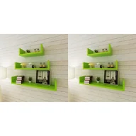 Półki do salonu - vidaXL vidaXL Półki ścienne, 6 szt., zielone - miniaturka - grafika 1