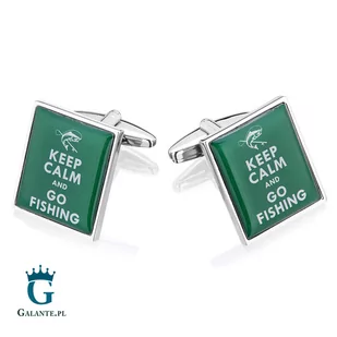 Galante Spinki do mankietów Keep Calm and Go Fishing SD-1546 SD-1546/164 - Spinki do mankietów i krawatów - miniaturka - grafika 1