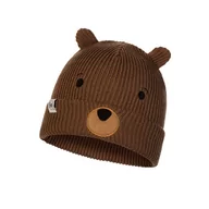 Czapki damskie - Buff, Czapka zimowa, Junior Knitted Hat Funn BEAR FOSSIL, brązowy, rozmiar uniwersalny - miniaturka - grafika 1