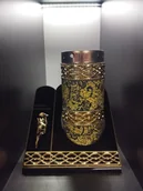 Lampiony i znicze - Znicz Lampion Witraż AKRYL - ZŁOTO CZARNY - miniaturka - grafika 1