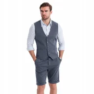 Majtki męskie - Męski zestaw elegancki kamizelka garniturowa i szorty granatowy Z112 V1 S - miniaturka - grafika 1