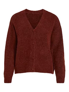 Swetry damskie - Vila Damski sweter z dzianiny Vijamina Oversized, L/S, z szeroką kamizelką, Fired Brick, L EU, Fired Brick, L - grafika 1