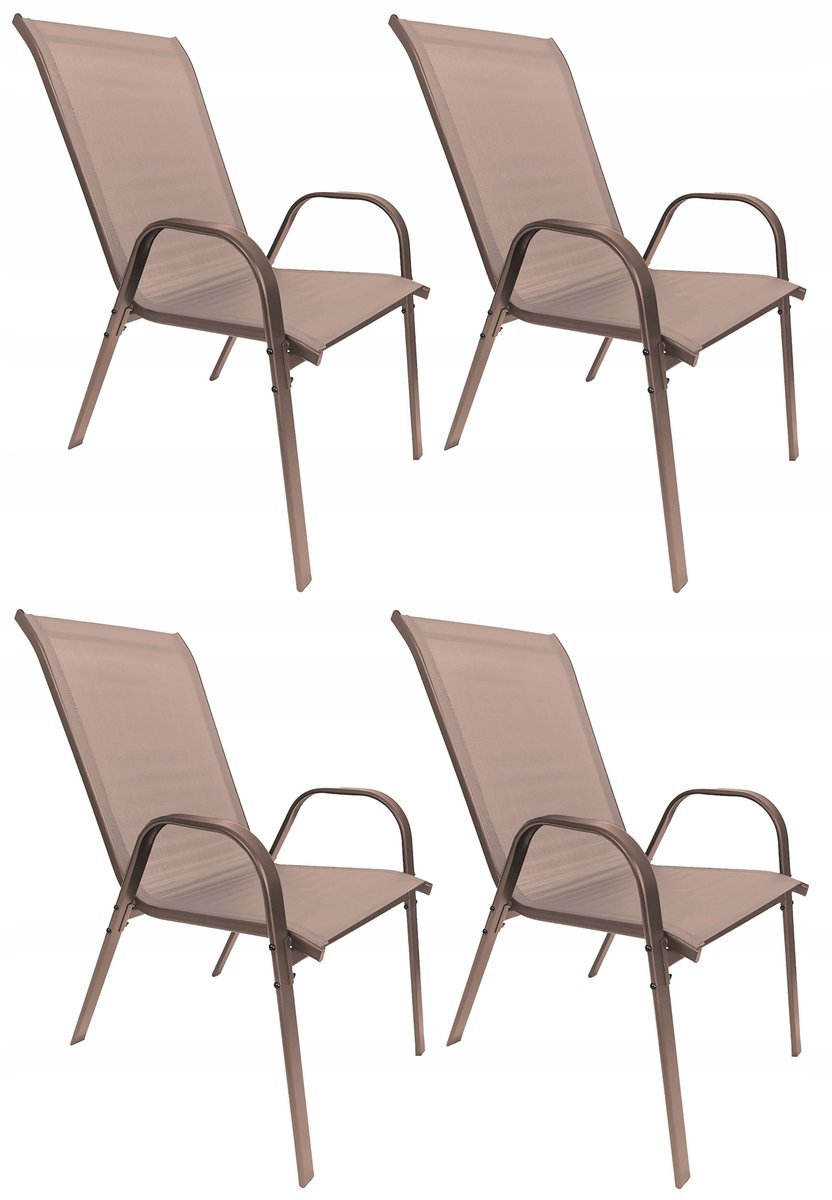 4SZT WYGODNE METALOWE NOWOCZESNE KRZESŁO OGRODOWE BALKON MINORKA 4X BRĄZ