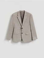 Kurtki męskie - Reserved - Marynarka slim fit z wiskozą - brązowy - miniaturka - grafika 1