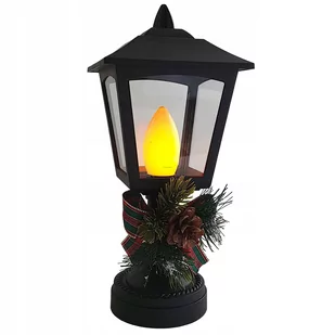 CORTINA Latarenka na nóżce 28 x 12.5 cm z dekoracją FLAME - Ozdoby bożonarodzeniowe - miniaturka - grafika 1