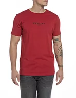 Koszulki męskie - Replay Męski T-shirt M6138L.000.2660, 665 Chili RED, S - miniaturka - grafika 1