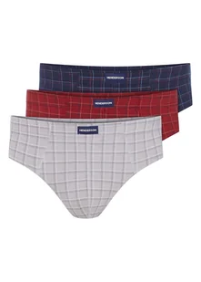 Majtki męskie slipy Classic Henderson 3-pak granatowy, czerwony, jasnoszary XXL - Majtki męskie - miniaturka - grafika 1