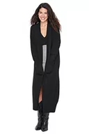 Swetry damskie - Trendyol Damski kardigan z dzianiny oversize z dekoltem w serek, Czarny, S - miniaturka - grafika 1