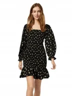 Sukienki - VERO MODA CZARNA SUKIENKA MINI W KWIATY Z BUFIASTYMI RĘKAWAMI M XQA - miniaturka - grafika 1