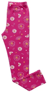 Getry legginsy print w kwiatki bawełniane slim wygodne do szkoły REVAJ 128 Amarant - Legginsy - miniaturka - grafika 1