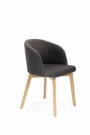 Krzesła - Flavio 2 krzesło tapicerowane ciemny szary nogi dąb artisan - miniaturka - grafika 1