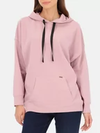 Bluzy damskie - Różowa bluza dresowa z kapturem LAF Marcy - L'AF - miniaturka - grafika 1