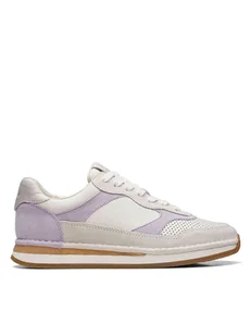 Clarks Skórzane sneakersy "CraftRun Tor" w kolorze kremowo-fioletowym - Trampki damskie - miniaturka - grafika 1