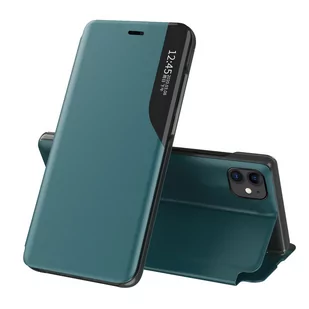 Hurtel Eco Leather View Case elegancki futerał etui z klapką i funkcją podstawki iPhone 13 Pro zielony - Etui i futerały do telefonów - miniaturka - grafika 1