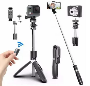 L02 3in1 Selfie Stick / Monopod / Tripod + Pilot Bluetooth v4.0 Kijek uchwyt do telefonu / kamer GoPro - Monopody - miniaturka - grafika 1